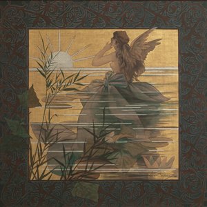 Composição com ninfa alada ao nascer do sol